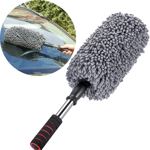 Car Duster Exterior with Extendable Handle Scratch Free Car Interior  Cleaning Supplies Microfiber Duster Removes Brush Tuck SUV - AliExpress